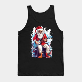 Santa Claus playing an electric guitar Tank Top